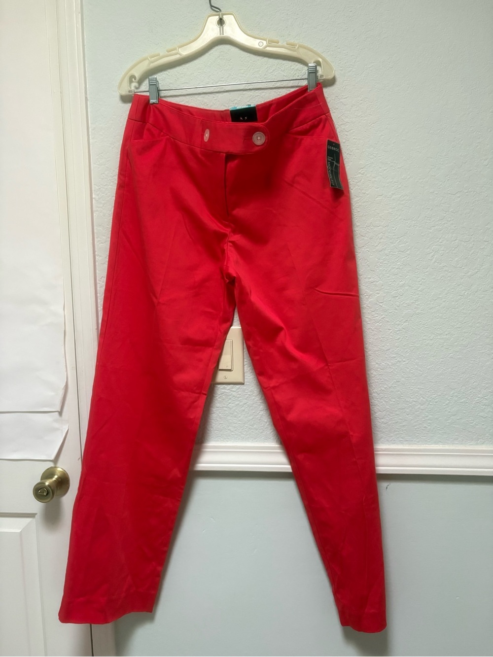 NWT George Stretch Vivid Coral Dress Pants Size 16 Average